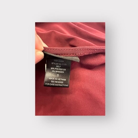 NWOT Women’s Torrid Wine Faux Wrap Open Shoulder Surplice Top 1 1X 1XL - Picture 9 of 9